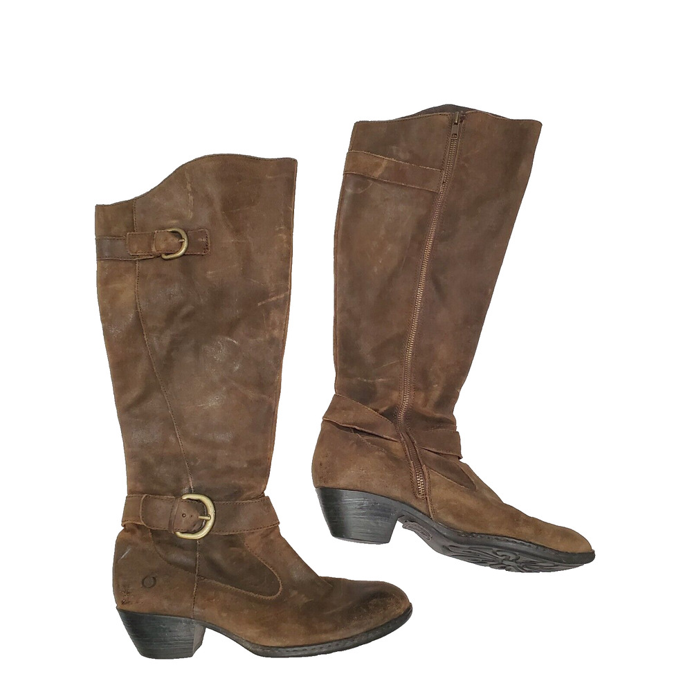 Born Boots 10 Brown Knee High Western Boho Forest Fairy Whimsy Festival Buckle